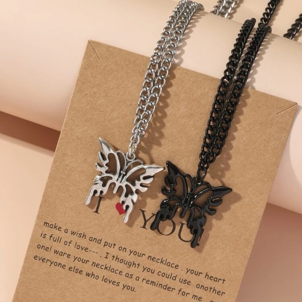 5/$20 couples butterfly‎ necklace set